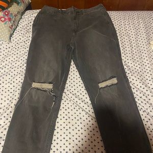 Ultra High-Rise Washed Black Mom Jeans